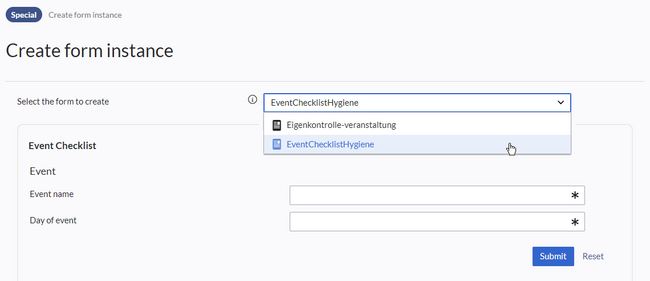 Create a checklist instance