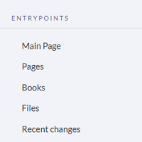 entrypoints section of the main navigation with 5 links