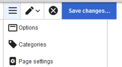 Page settings menu item