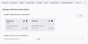 Defautl notifications subscriptions in the user preferences