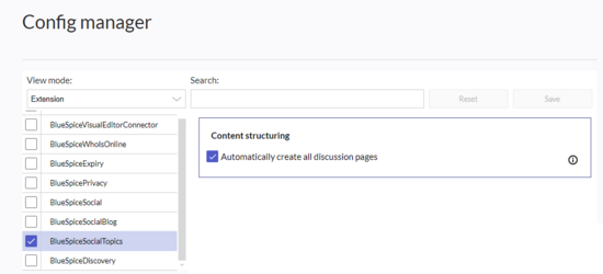 config manager setting for automatic talk page creation